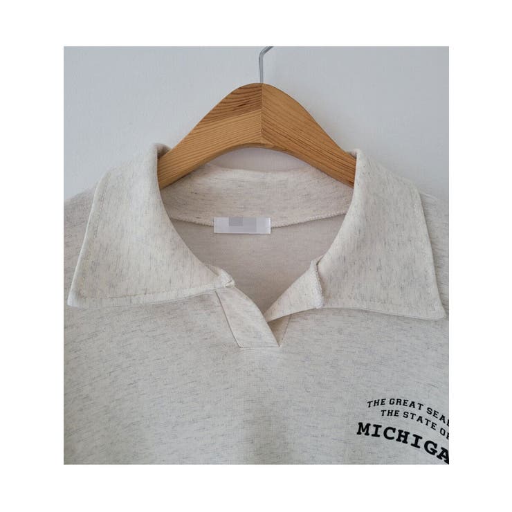 春オーバーフィット襟付きロゴ入りトレーナー 長袖トップス レディース | VIVID LADY | 詳細画像4 