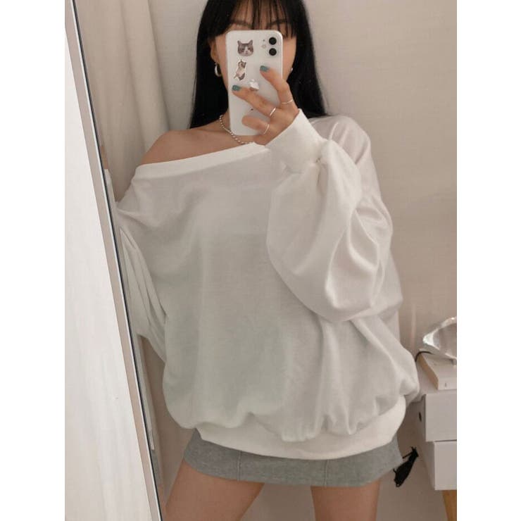 maison celon オフショルダースウェット アイボリー maison celon オフショルダースウェット アイボリー USAGI ONLINE限定