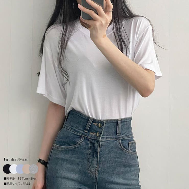 すっきりとしたクルーネックtシャツ レディース 半袖 | VIVID LADY | 詳細画像1 
