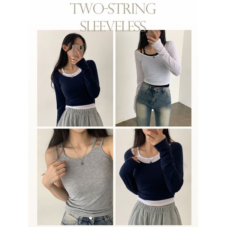 ２ラインスリムノースリーブtシャツ クロップド丈 レディース | VIVID LADY | 詳細画像7 