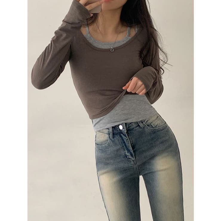 ２ラインスリムノースリーブtシャツ クロップド丈 レディース | VIVID LADY | 詳細画像10 