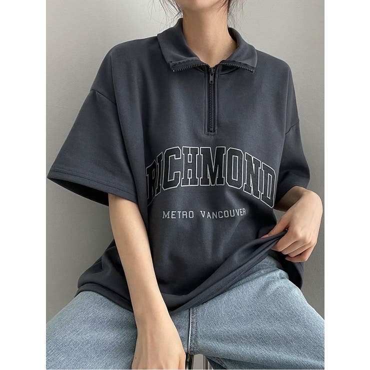 ロゴ入りアノラック半袖tシャツ Y2K 韓国[品番：KH000013723
