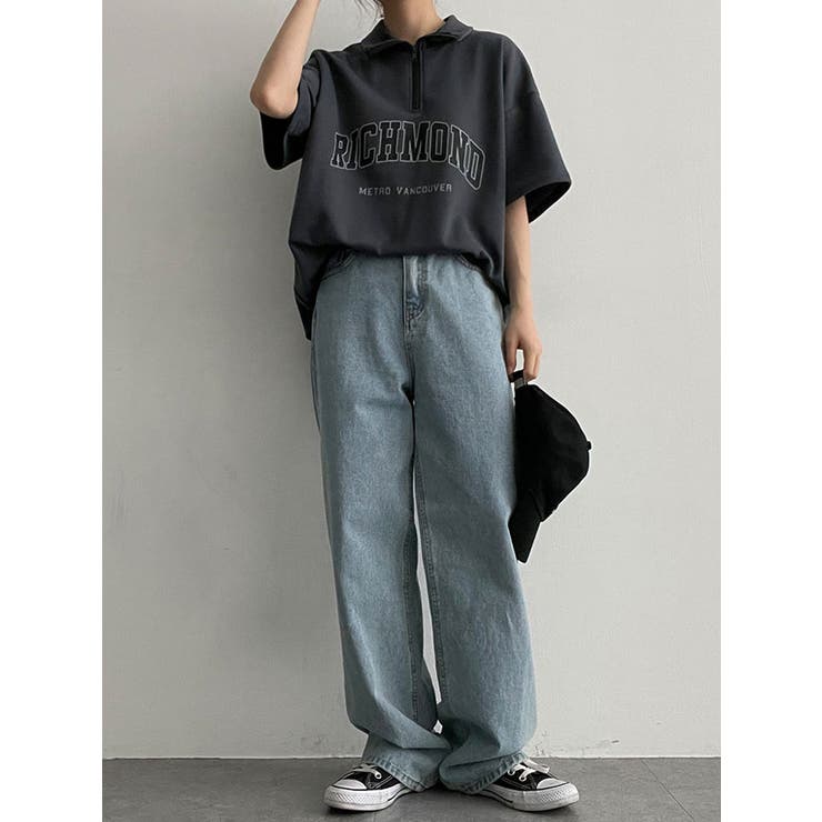 ロゴ入りアノラック半袖tシャツ Y2K 韓国[品番：KH000013723