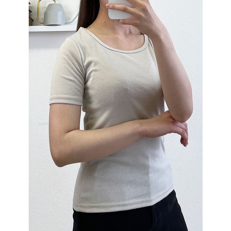 ベージュ | クロップド半袖Tシャツ スリム半袖tシャツ Y2K | VIVID LADY