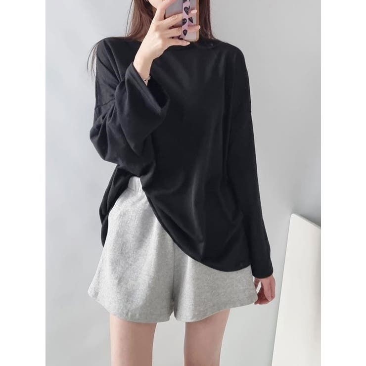 ブラック | オーバーフィットtシャツ 長袖 全8色 | VIVID LADY