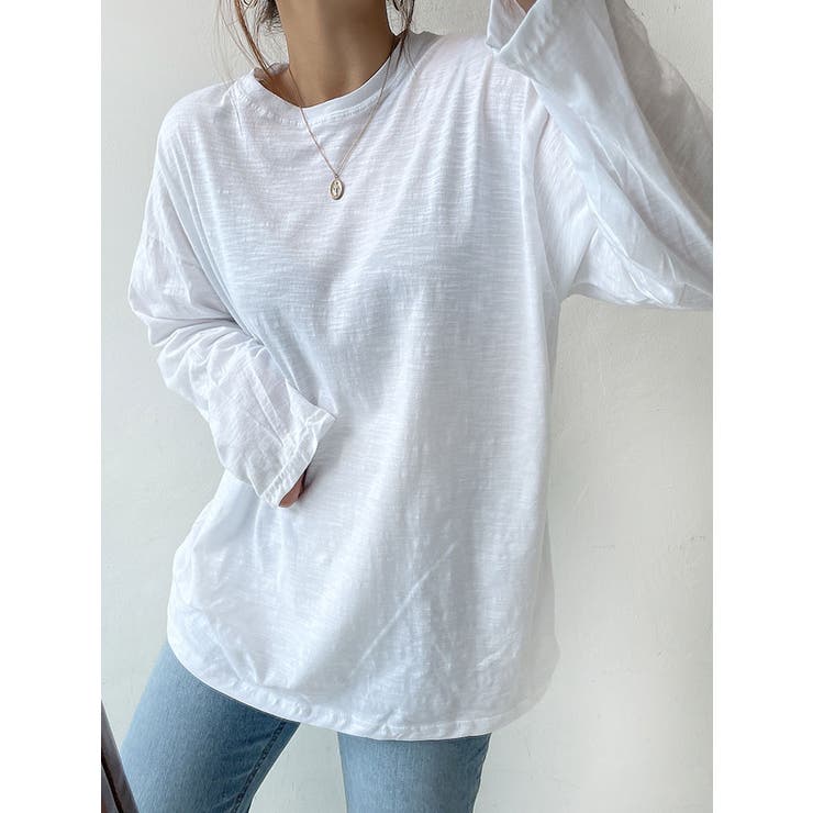 アイボリー | オーバーフィットtシャツ 長袖 全8色 | VIVID LADY