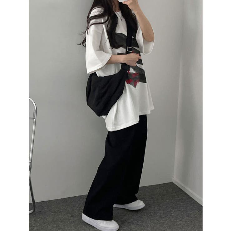 オーバーフィットロゴ入りtシャツ 半袖 Y2K[品番：KH000013825