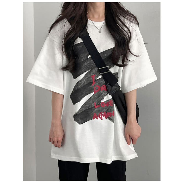 オーバーフィットロゴ入りtシャツ 半袖 Y2K[品番：KH000013825