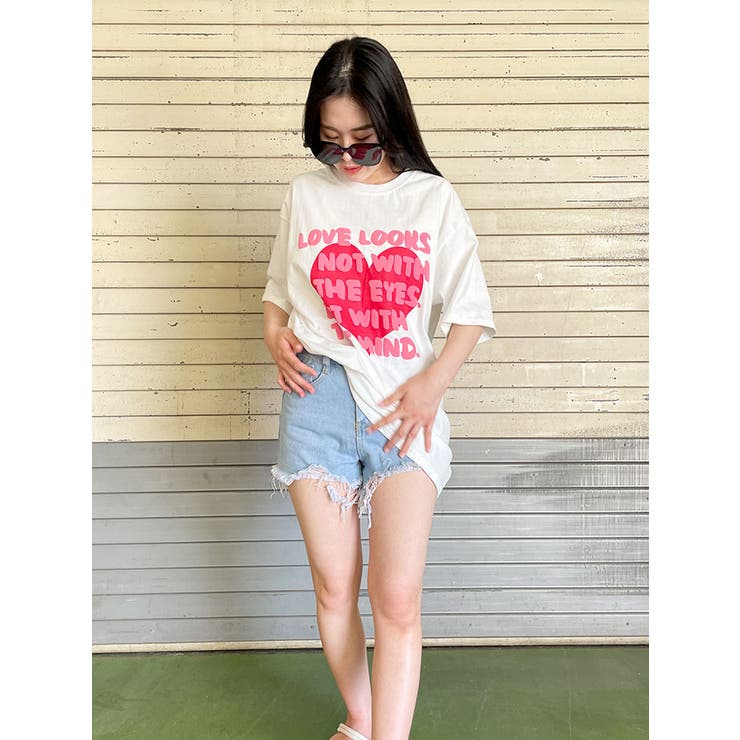 オーバーフィット半袖tシャツ トレーナー Y2K | VIVID LADY | 詳細画像14 