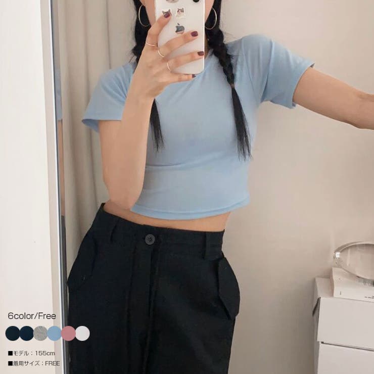 スリムフィットtシャツ 半袖 Y2K | VIVID LADY | 詳細画像1 