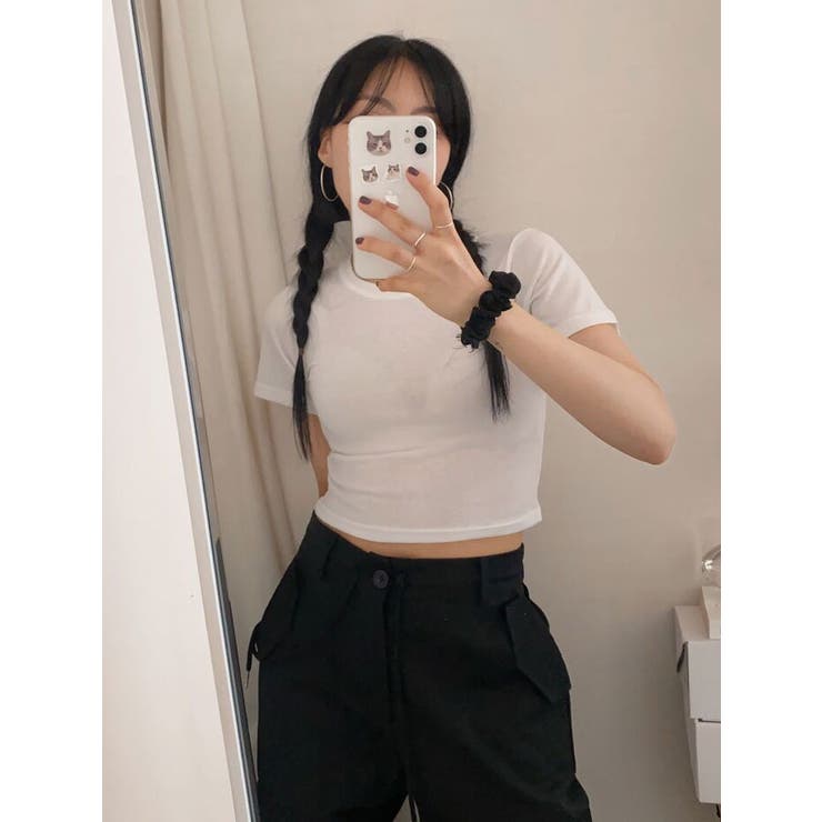 アイボリー | スリムフィットtシャツ 半袖 Y2K | VIVID LADY