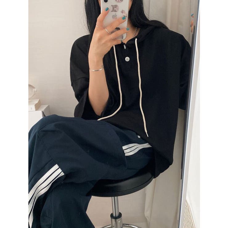 極美品　PING ピン　レディース　半袖　スウェットパーカー　ネイビー セール 10%OFF】ビビッドレディ VIVIDLADY ロゴ入り半袖ジップ