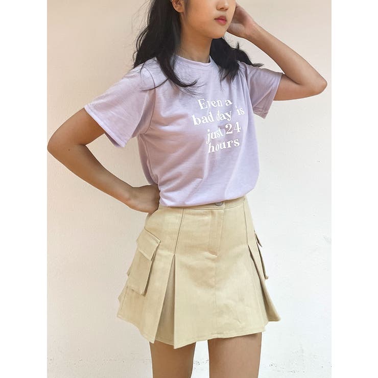 ラベンダー | ロゴ入れtシャツ半袖 トップス夏 ロゴt | VIVID LADY