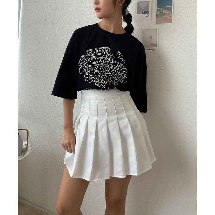ブラック | ロゴ入れtシャツ半袖 トップス夏 ロゴt | VIVID LADY