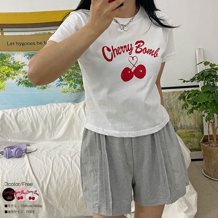 ロゴ入れtシャツ半袖 トップス夏 ロゴt | VIVID LADY | 詳細画像1 