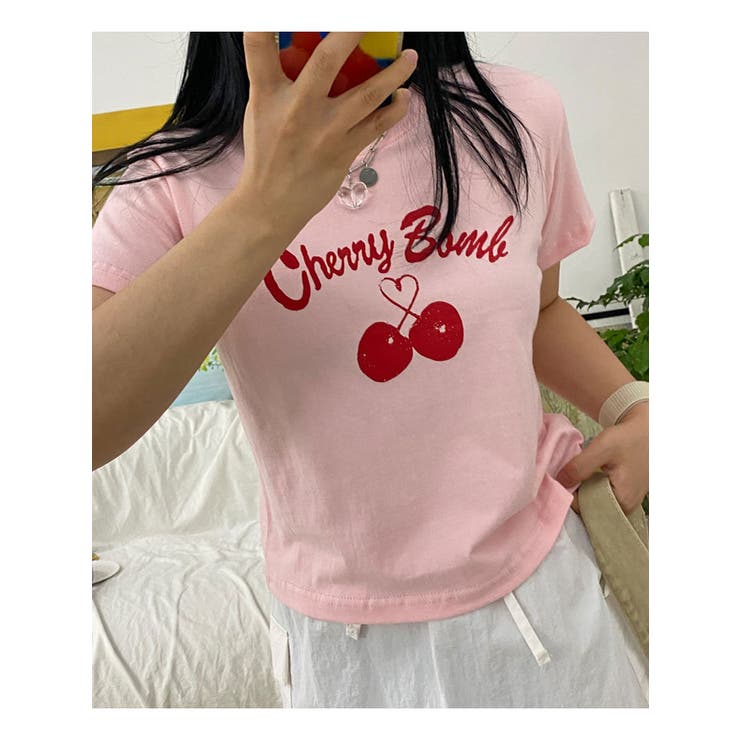 ロゴ入れtシャツ半袖 トップス夏 ロゴt | VIVID LADY | 詳細画像2 