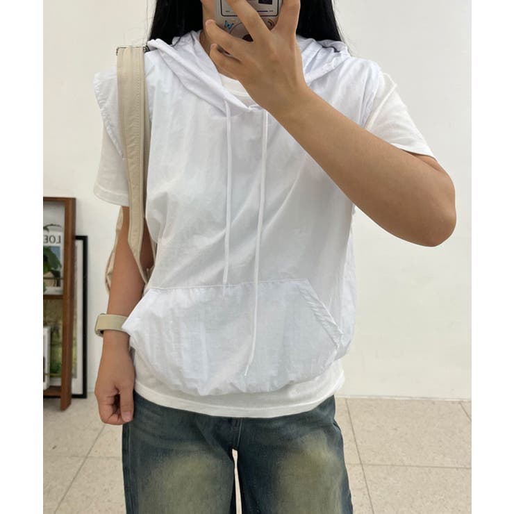 アイボリー | ノースリーブパーカー レディース 夏 | VIVID LADY