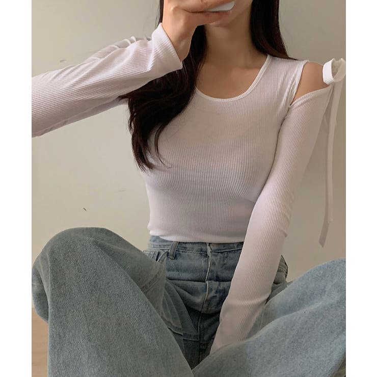 tシャツ リブカットソー リブ長袖Tシャツ | VIVID LADY | 詳細画像1 
