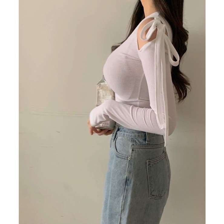 tシャツ リブカットソー リブ長袖Tシャツ | VIVID LADY | 詳細画像10 