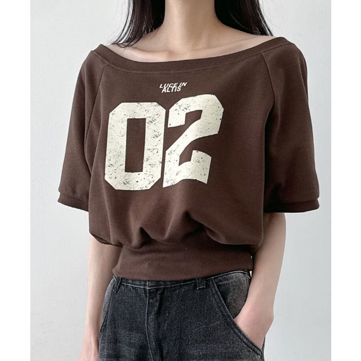 ボートネック オフショルダー 2way 半袖Tシャツ[品番