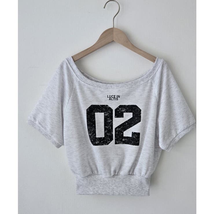 ボートネック オフショルダー 2way 半袖Tシャツ[品番