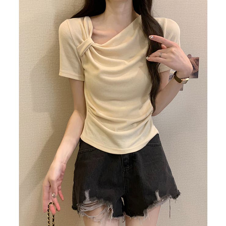 ドレープ 半袖 Tシャツ[品番：KH000015436]｜VIVID LADY