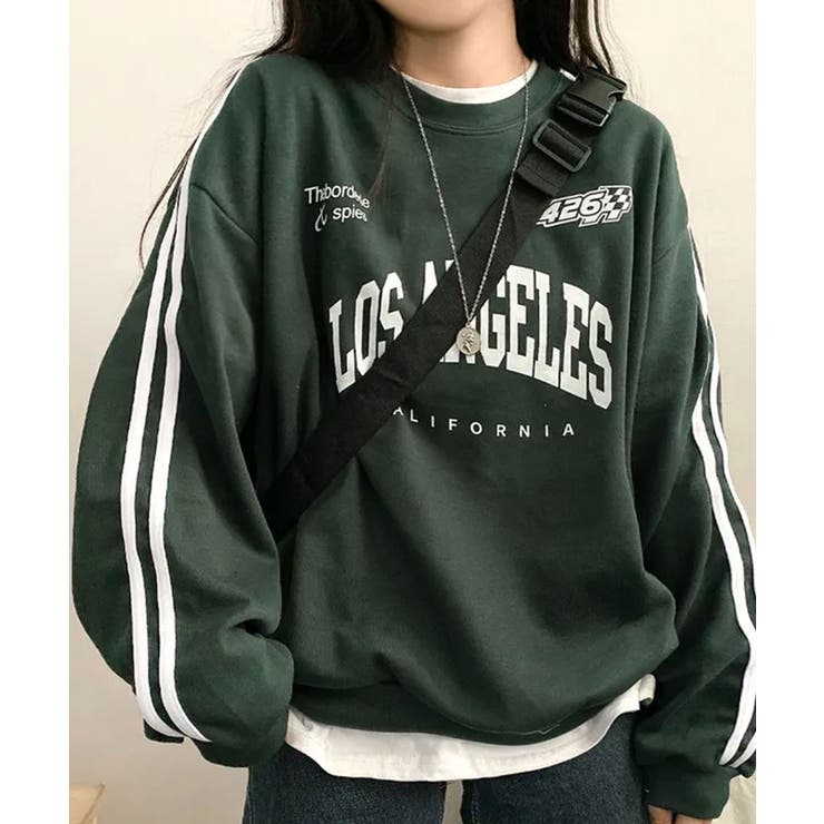 グリーン | スリーブライン tシャツ 長袖 | VIVID LADY