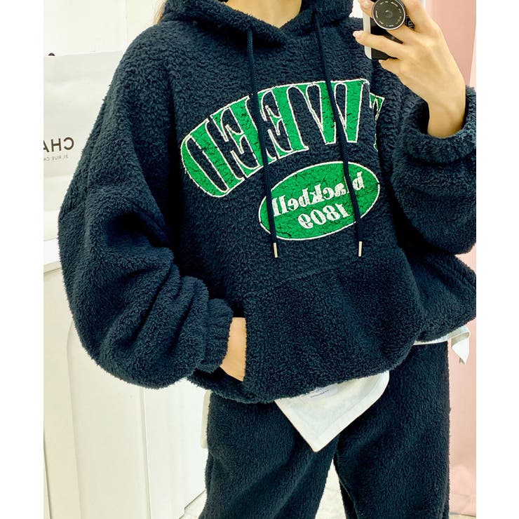 もこもこ スウェットパーカー フード付き