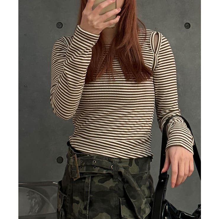 オープンショルダー Tシャツ 肩出しTシャツ | VIVID LADY | 詳細画像34 