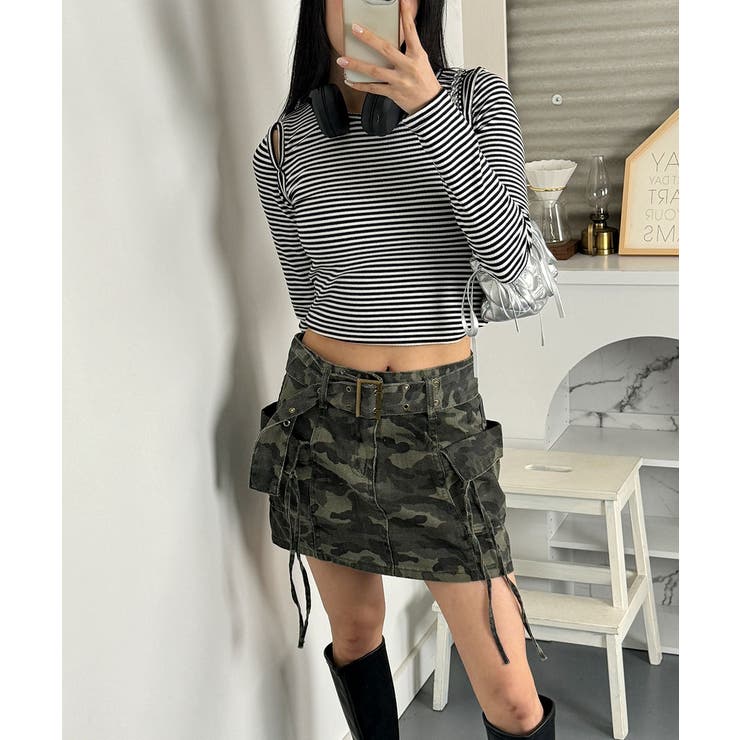 オープンショルダー Tシャツ 肩出しTシャツ | VIVID LADY | 詳細画像49 