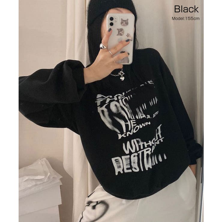 厚み感が薄く半袖とレイヤードして楽しんでもいいクルーネックトレーナー トップス | VIVID LADY | 詳細画像9 