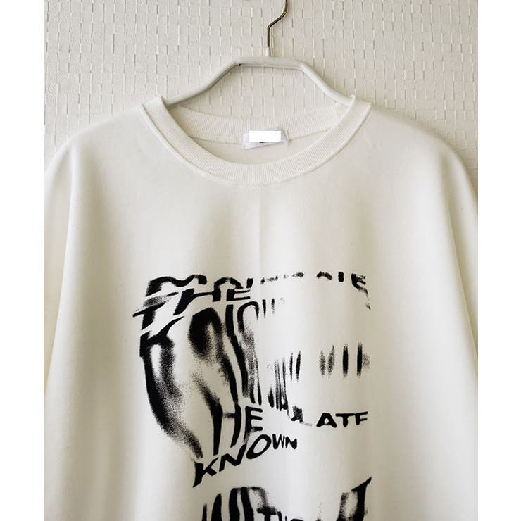 厚み感が薄く半袖とレイヤードして楽しんでもいいクルーネックトレーナー トップス | VIVID LADY | 詳細画像4 