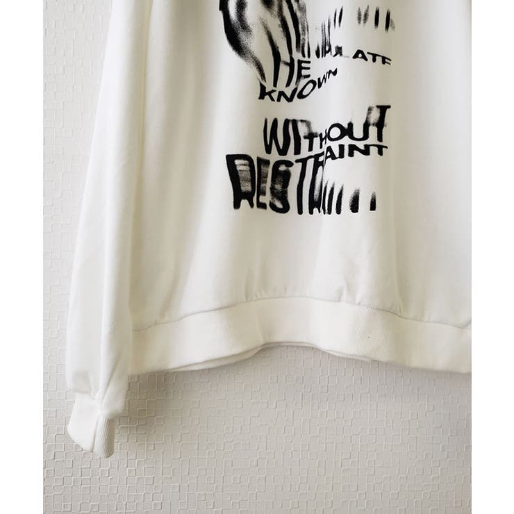 厚み感が薄く半袖とレイヤードして楽しんでもいいクルーネックトレーナー トップス | VIVID LADY | 詳細画像5 