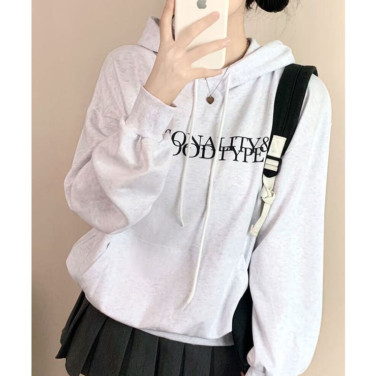 すっきりとしたポイントになる配色レタリングのパーカー トップス レディース | VIVID LADY | 詳細画像9 