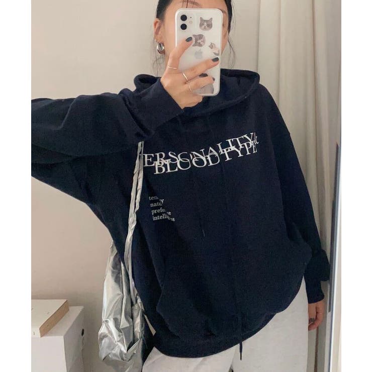 すっきりとしたポイントになる配色レタリングのパーカー トップス レディース | VIVID LADY | 詳細画像19 