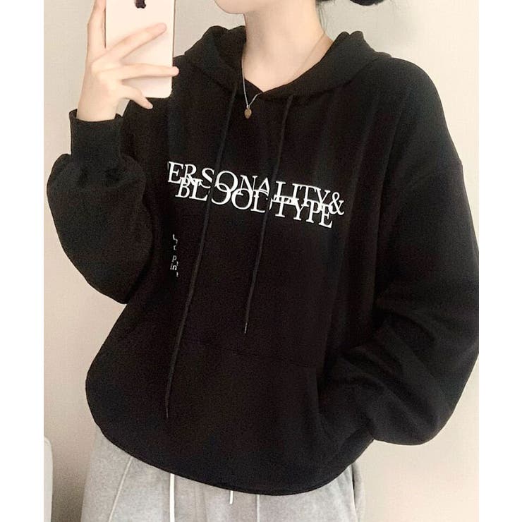 すっきりとしたポイントになる配色レタリングのパーカー トップス レディース | VIVID LADY | 詳細画像16 