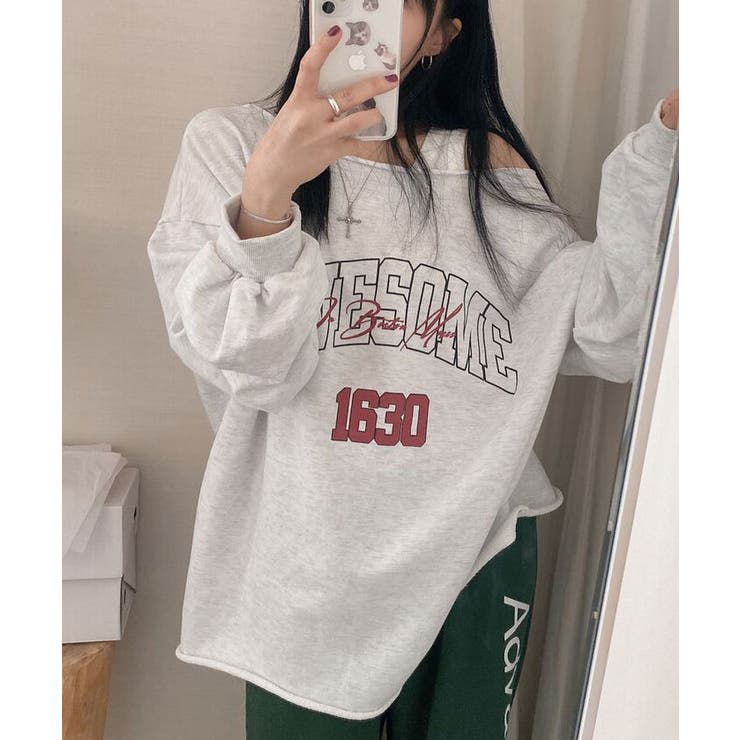 春オーバーサイズロゴ入り長袖トップス レディース Y2K[品番：KH000014467]｜VIVID  LADY（ビビッドレディー）のレディースファッション通販｜SHOPLIST（ショップリスト）