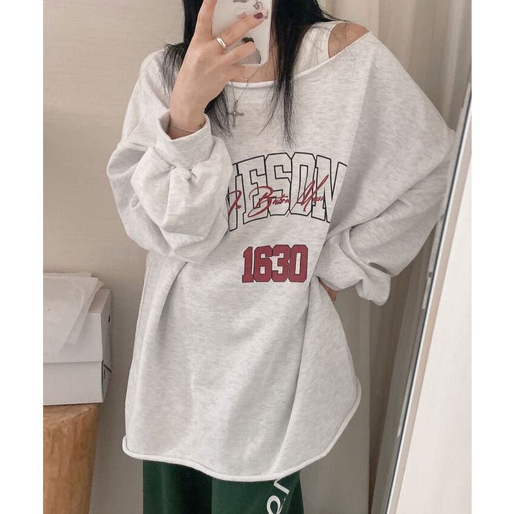 春オーバーサイズロゴ入り長袖トップス レディース Y2K[品番：KH000014467]｜VIVID  LADY（ビビッドレディー）のレディースファッション通販｜SHOPLIST（ショップリスト）