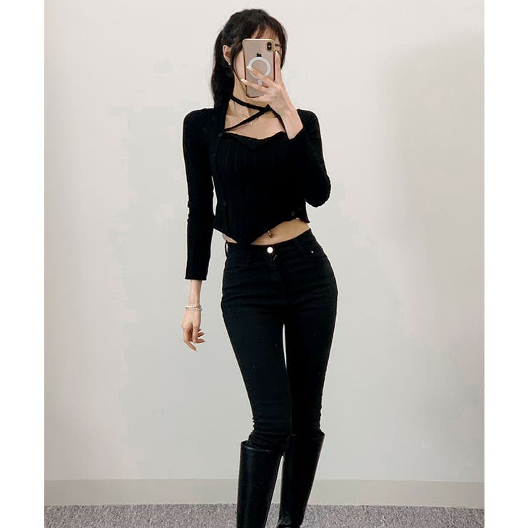 韓国ファッション レディース クロップドトップス[品番：KH000014903