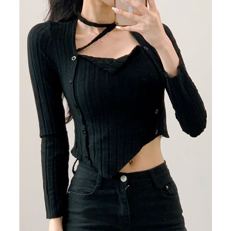 韓国ファッション レディース クロップドトップス[品番