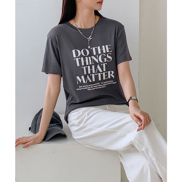 tシャツ BRODIAEA かごバッグデザイン半袖Tシャツ レディース tシャツ BRODIAEA INSPIRATION ロゴプリント 半袖Tシャツ