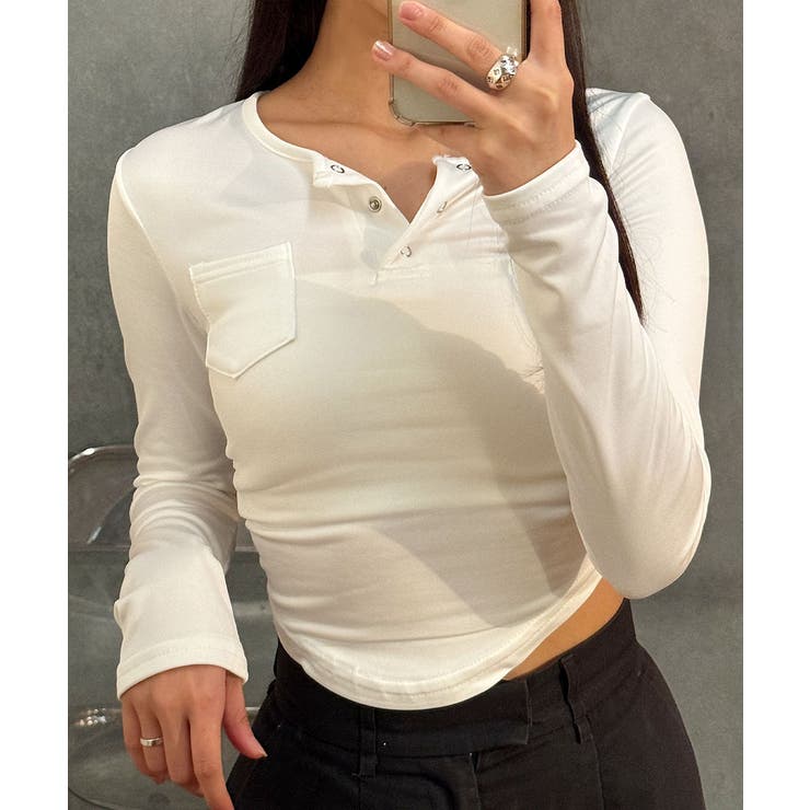 ホワイト | 裏起毛 ロングtシャツ ロンt | VIVID LADY