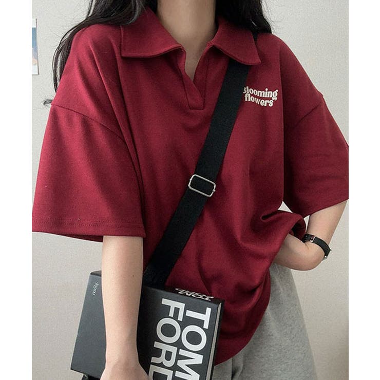 襟付きロゴ入り半袖Tシャツ レディース 夏[品番：KH000014620]｜VIVID