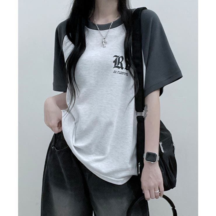 配色ラグラン半袖Tシャツ レディース 夏 | VIVID LADY | 詳細画像15 