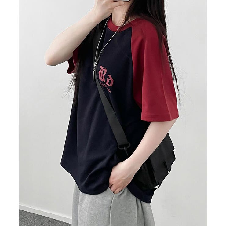 配色ラグラン半袖Tシャツ レディース 夏 | VIVID LADY | 詳細画像3 