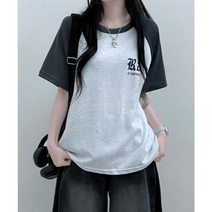 レディースTシャツ(半袖) 配色ラグラン半袖Tシャツ レディース 夏[品番：KH000014647