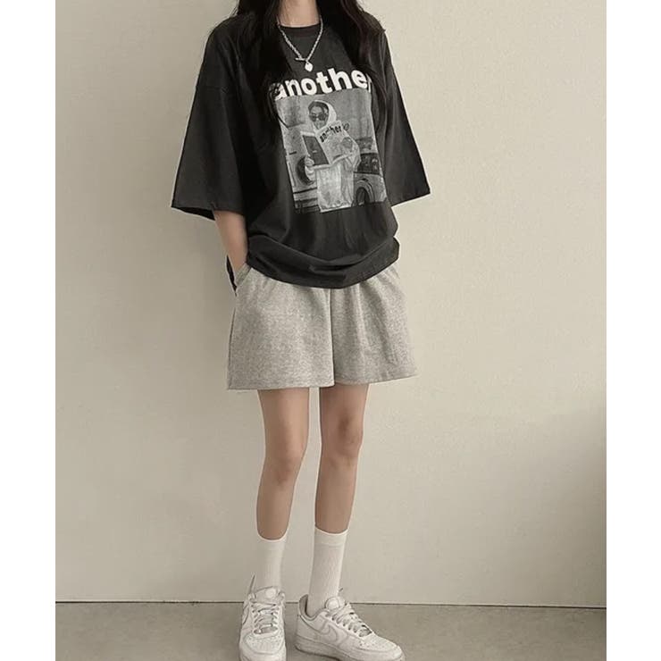 フロントプリント ボクシー 半袖Tシャツ[品番：KH000015531