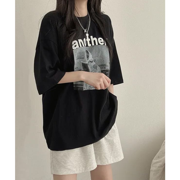 フロントプリント ボクシー 半袖Tシャツ[品番：KH000015531