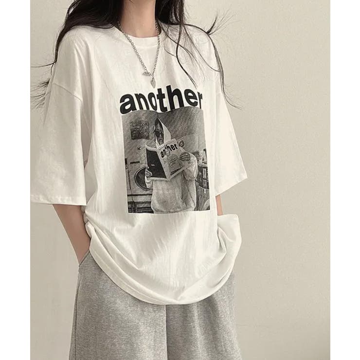 ボクシー 半袖 T シャツ フロントプリント ボクシー 半袖Tシャツ[品番：KH000015531