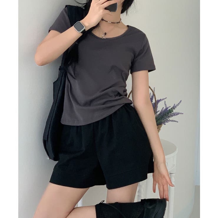 クルーネック シンプル半袖Tシャツ | VIVID LADY | 詳細画像18 